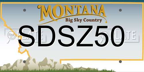 SDSZ50 Montana License Plate