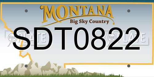 SDT0822 Montana License Plate