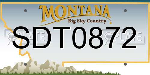 SDT0872 Montana License Plate