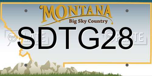 SDTG28 Montana License Plate