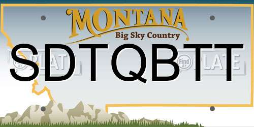 SDTQBTT Montana License Plate