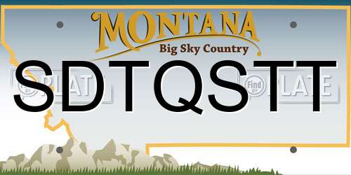 SDTQSTT Montana License Plate