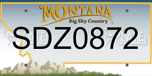 SDZ0872 Montana License Plate