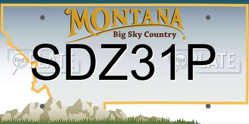 SDZ31P Montana License Plate