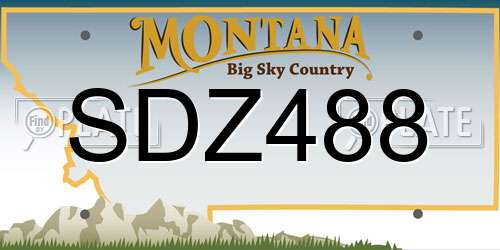 SDZ488 Montana License Plate