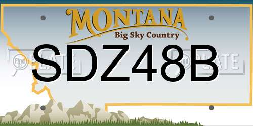 SDZ48B Montana License Plate