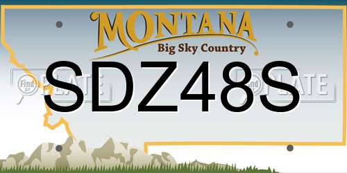 SDZ48S Montana License Plate