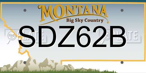 SDZ62B Montana License Plate