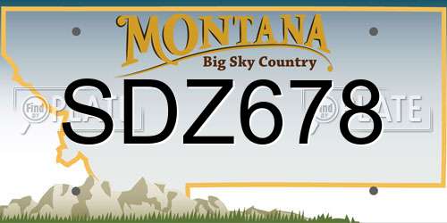 SDZ678 Montana License Plate