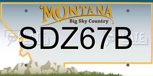 SDZ67B Montana License Plate