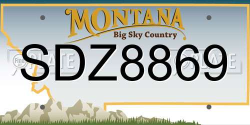SDZ8869 Montana License Plate