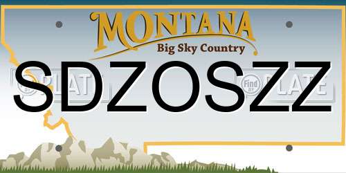SDZOSZZ Montana License Plate