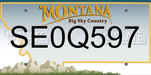 SE0Q597 Montana License Plate
