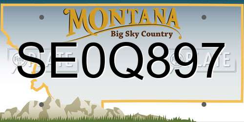 SE0Q897 Montana License Plate