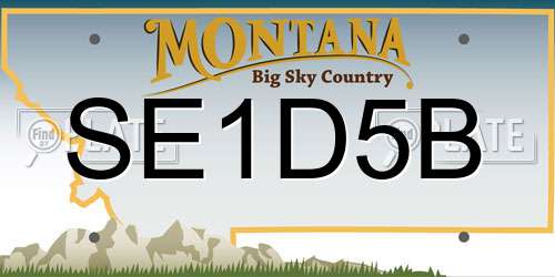 SE1D5B Montana License Plate