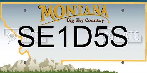 SE1D5S Montana License Plate