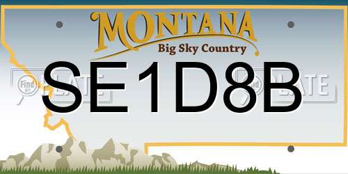 SE1D8B Montana License Plate