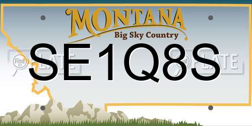 SE1Q8S Montana License Plate