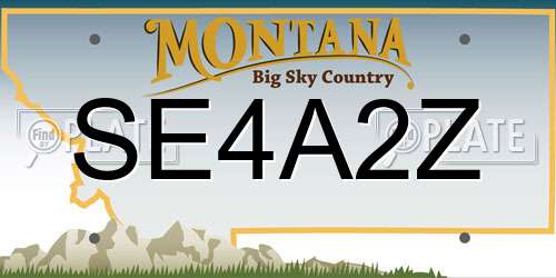 SE4A2Z Montana License Plate