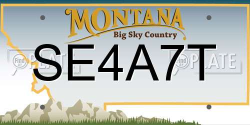 SE4A7T Montana License Plate