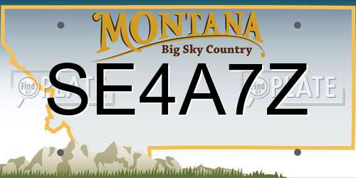 SE4A7Z Montana License Plate