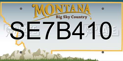 SE7B410 Montana License Plate