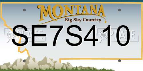 SE7S410 Montana License Plate