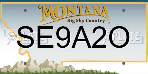 SE9A2O Montana License Plate