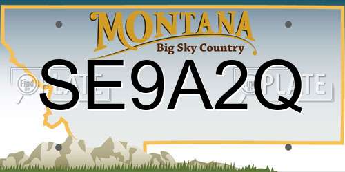 SE9A2Q Montana License Plate