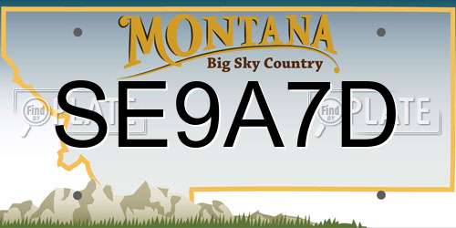 SE9A7D Montana License Plate