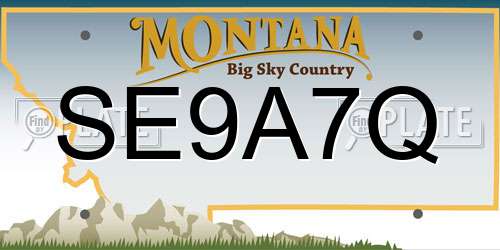 SE9A7Q Montana License Plate