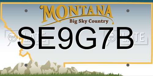 SE9G7B Montana License Plate