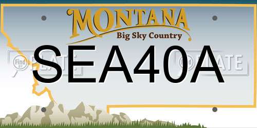 SEA40A Montana License Plate