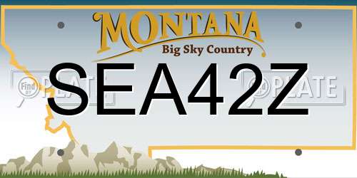 SEA42Z Montana License Plate