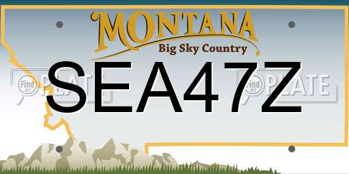 SEA47Z Montana License Plate