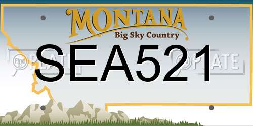 SEA521 Montana License Plate