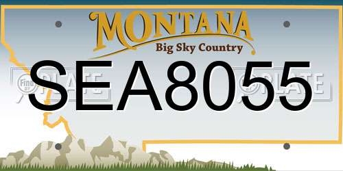 SEA8055 Montana License Plate