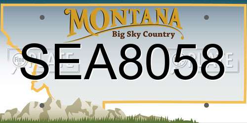 SEA8058 Montana License Plate
