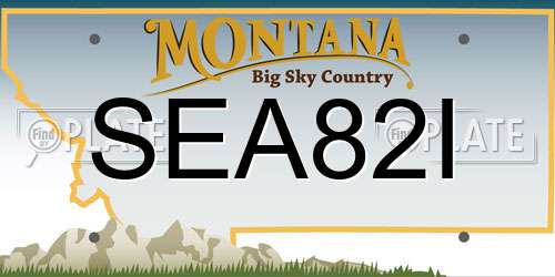 SEA82I Montana License Plate
