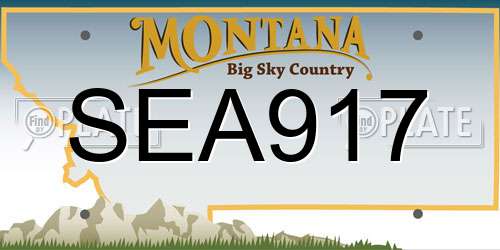 SEA917 Montana License Plate