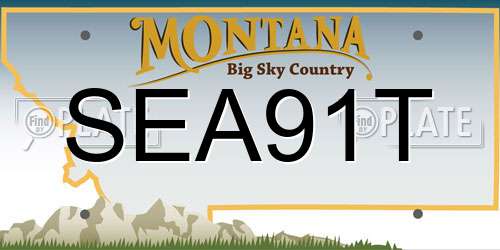 SEA91T Montana License Plate