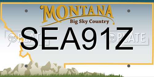 SEA91Z Montana License Plate