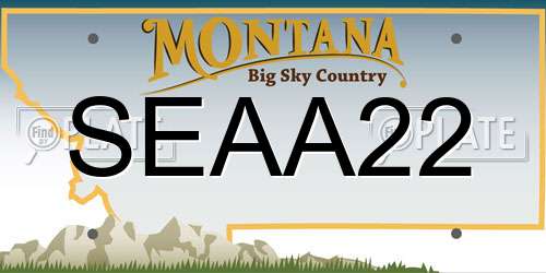 SEAA22 Montana License Plate