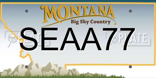 SEAA77 Montana License Plate