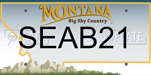 SEAB21 Montana License Plate