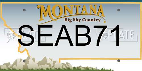 SEAB71 Montana License Plate