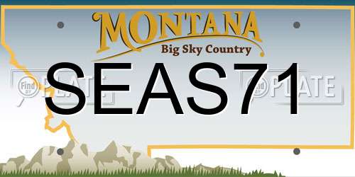 SEAS71 Montana License Plate
