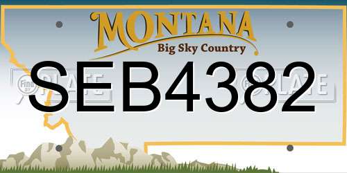 SEB4382 Montana License Plate