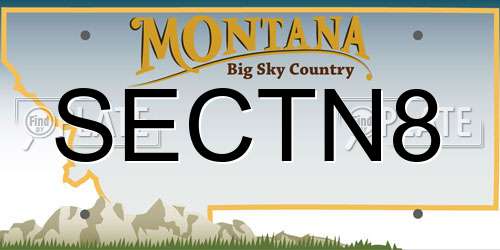 SECTN8 Montana License Plate