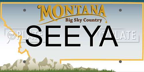 SEEYA Montana License Plate